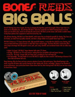 BONES REDS BEARINGS BIG BALLS -Glide Quest Shop bones bearings cuscinetti bones big balls