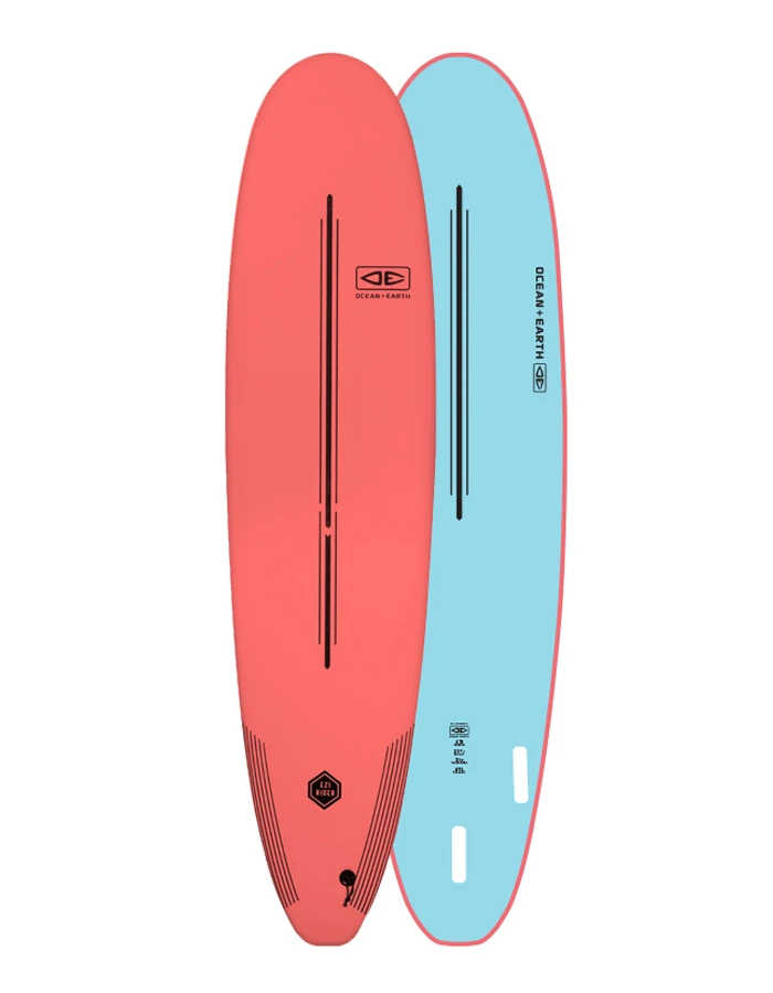 O&E SPRAY 7'6" EZI RIDER SOFTBOARD CORAL