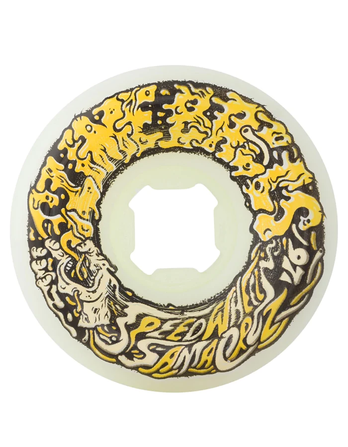 SANTA CRUZ SLIME BALLS VOMIT MINI II WHITE YELLOW WHEELS 56MM - Image 2
