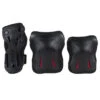 SFR TRIPLE PAD SET BLACK -Glide Quest Shop sfr triple pad set protezioni skate black